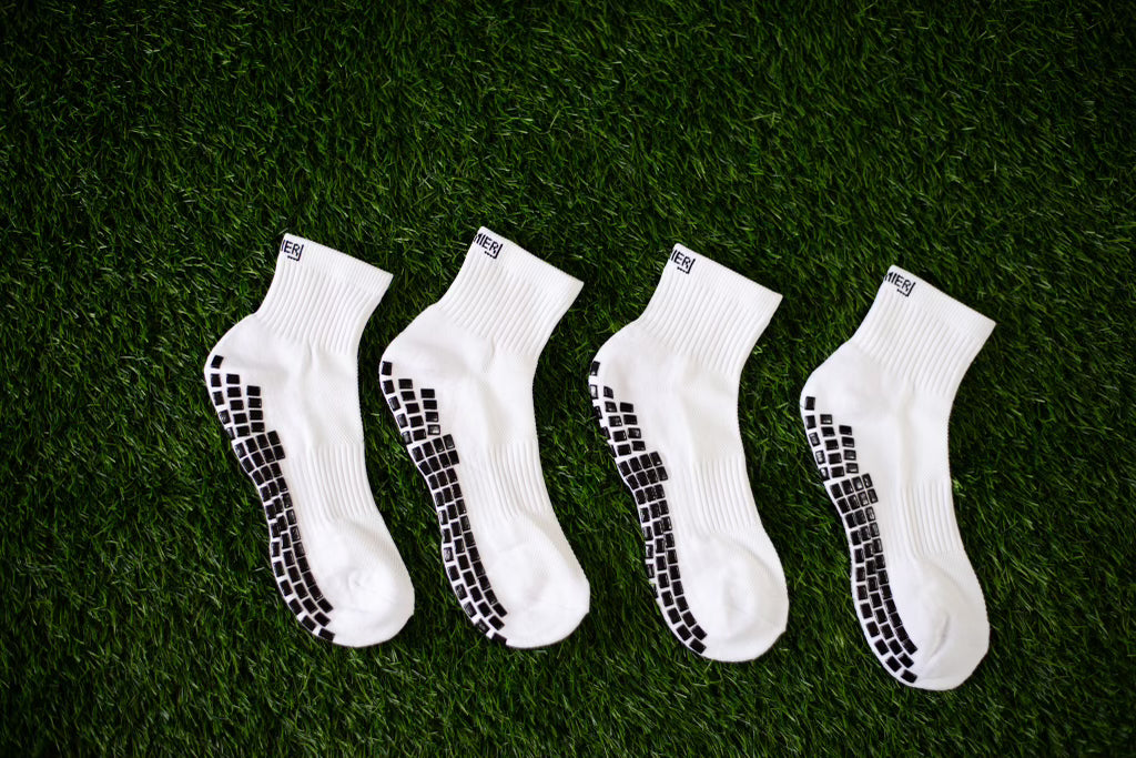 Premier Edge White Ankle Grip Socks