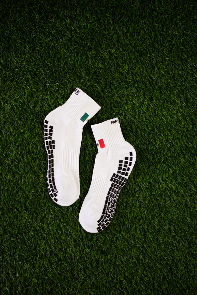 Premier Edge White Mexico Ankle Grip Socks