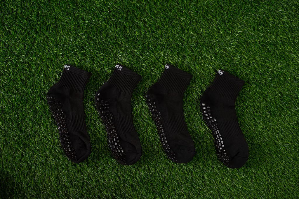 Premier Edge Black Ankle Grip Socks