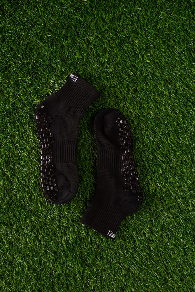 Premier Edge Black Ankle Grip Socks